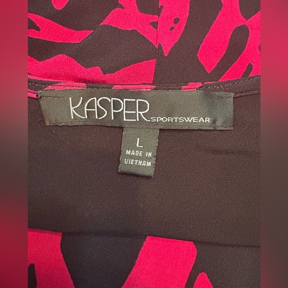 Kasper V-Neck pink and black sleeveless dress size Large - Picture 5 of 10